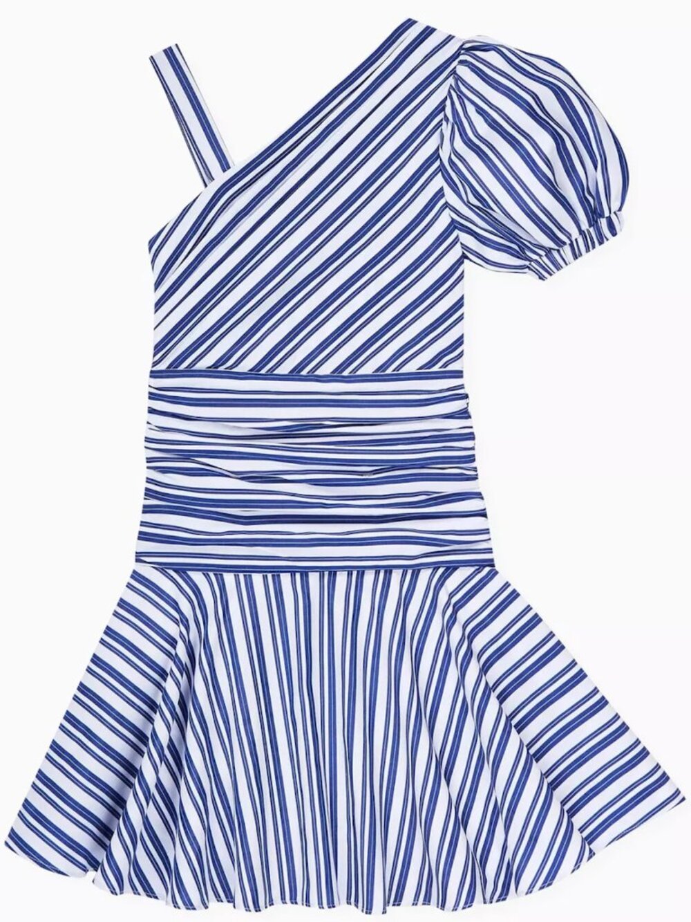 Sea Island NWT Blue Striped Coastal Puff Sleeve Flounce Hem Dress Girls size 12